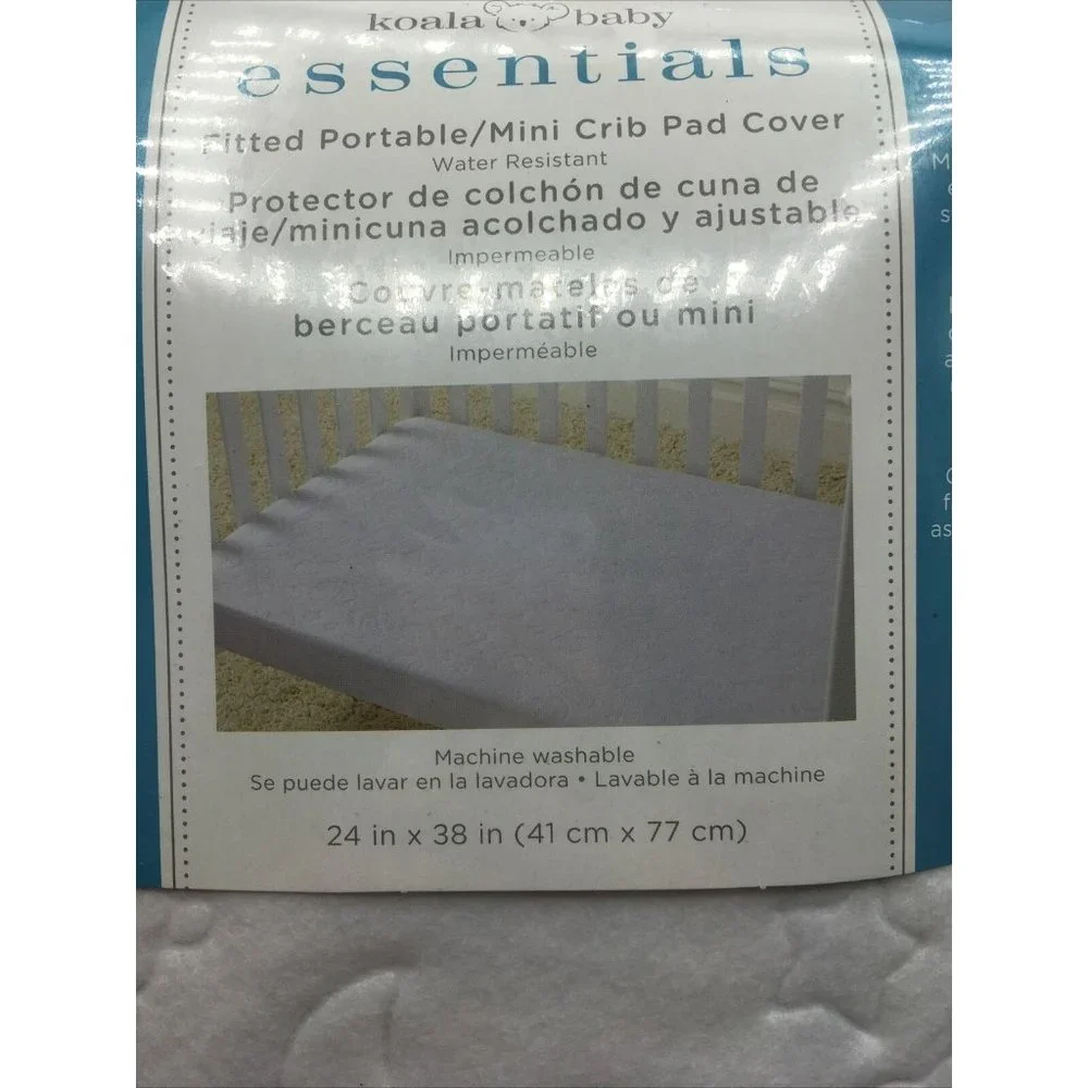 Koala Baby Essentals Fitted Portable/Mini Crib Pad Cover 2 Pkgs NEW